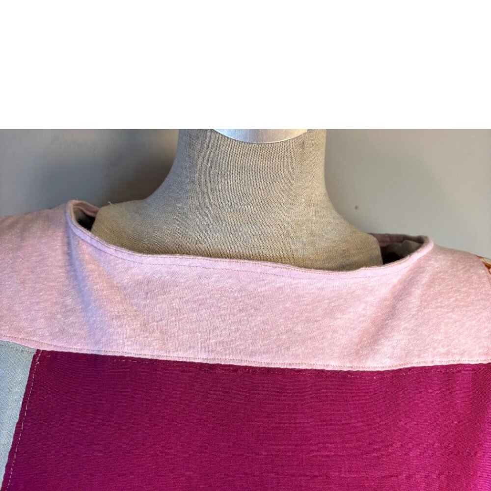 Upcycled Patchwork Size M Blouse Unique Retro Fal… - image 7